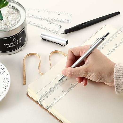 Eboot 50 Pack 12 Inch Rulers Bulk Clear Plastic Ruler Measuring Tool for Kids Student School Office-DeskLoop Office