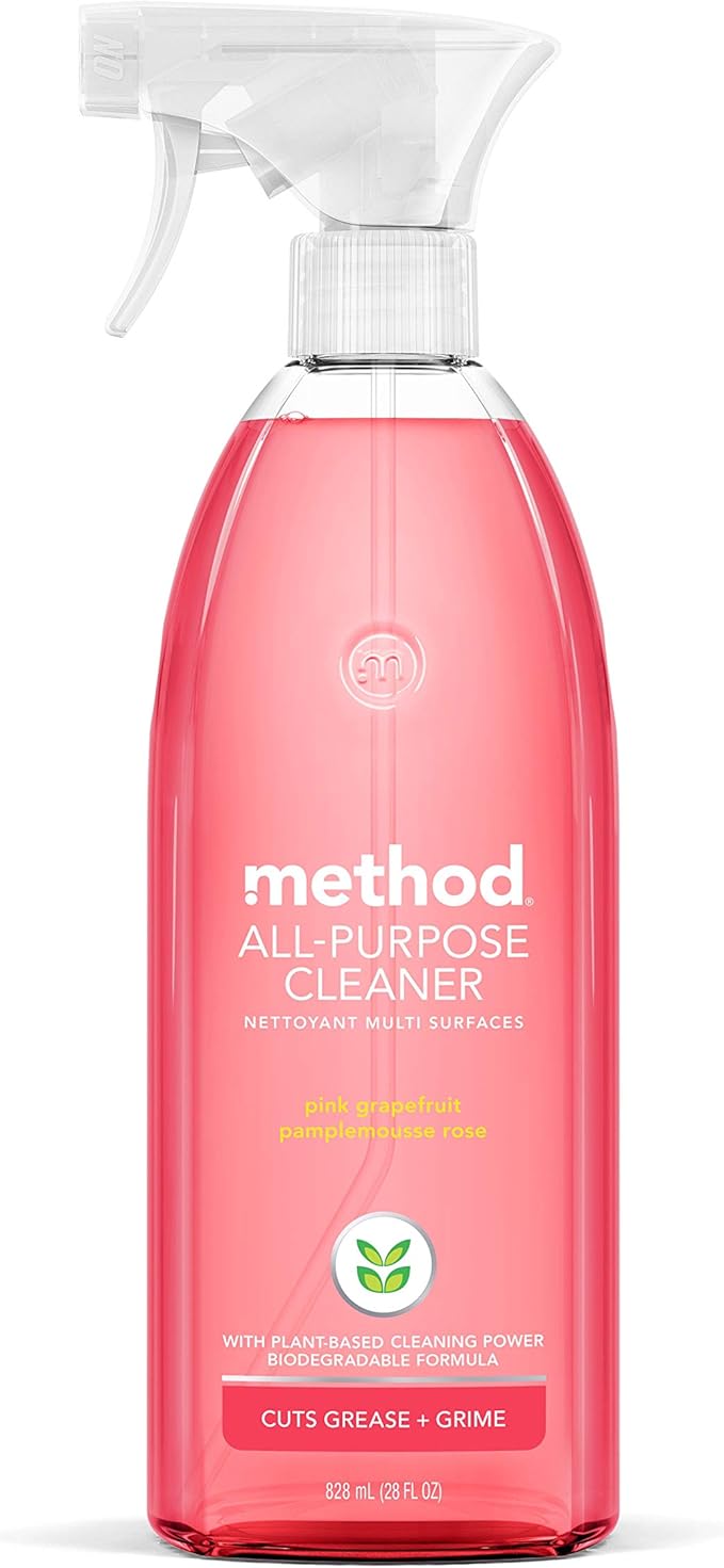 Method All-Purpose Cleaner, Pink Grapefruit, Plant-Based and Biodegradable Formula Perfect for Most Counters, Tiles, Stone, and More, 28 oz spray bottle-DeskLoop Office