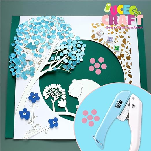 UCEC Handheld Hole Paper Punch, 1/4 Single Hole Punch One-Hole Punch, Small Hole Puncher for DIY Scrapbook Craft Paper Tags Clothing Ticket Tool (2 Pack)-DeskLoop Office