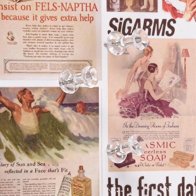 1000 PCS Clear Push pins Tacks for Wall Cork Board Bulletin Board use Clear Plastic Head Pins for Home Office Craft Projects-DeskLoop Office