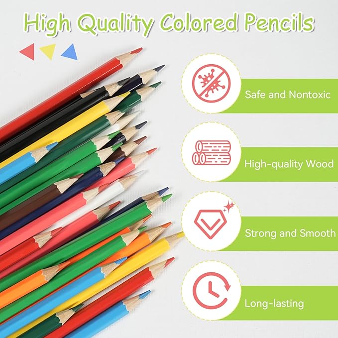S & E TEACHER'S EDITION Colored Pencils 360Pcs,Coloring Pencils Set for Adults Kids Drawing Pencils for Sketch, Woodcase Lead,Wooden Colored, Back to school Christmas Gifts-DeskLoop Office
