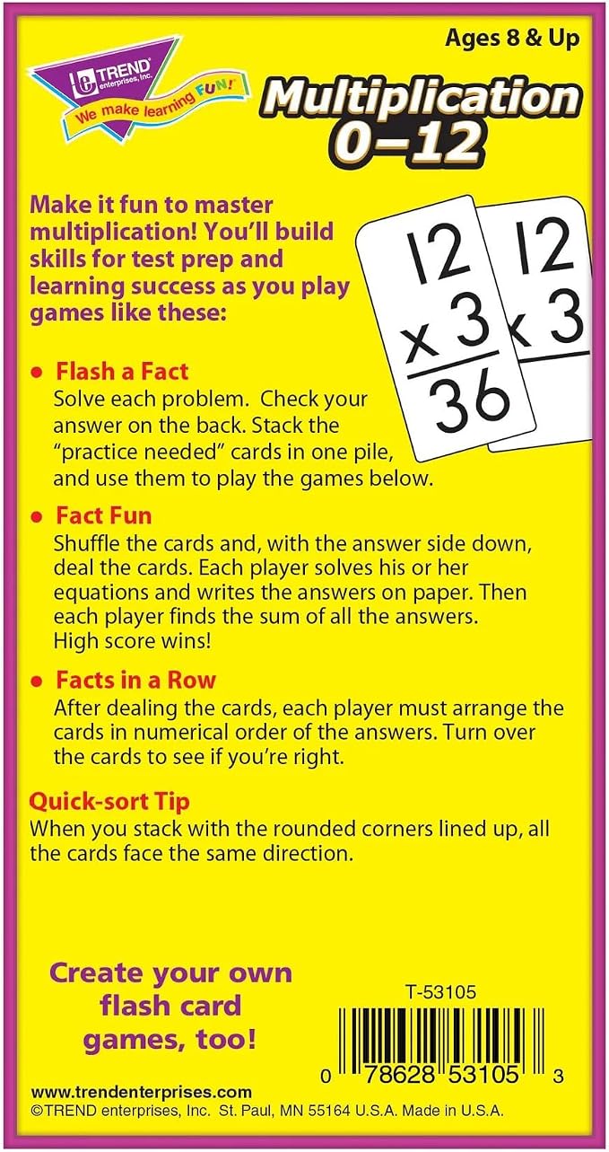 TREND ENTERPRISES: Multiplication 0-12 Skill Drill Flash Cards, Exciting Way - Image 5