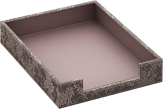 Leather Letter Tray, THIPOTEN Elegant Desk Organizer for Office Supplies, Mail, Paper, File, Magazine, Perfect Office Organization for Desktop(Retro)-DeskLoop Office