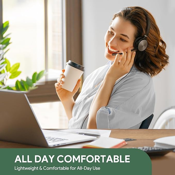 Yealink UH36 Professional USB Headset, Wired Headphones for Computer PC Laptop Work Headset with Noise Canceling Mic for Call and Music(for Teams Certified, Stereo,3.5mm Jack/USB Connection)-DeskLoop Office