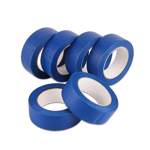 Lichamp Painters Tape Wide 1.5 inches, Masking Blue Painters Tape Bulk Pack, 6 Rolls x 1.5 inches x 55 Yards (330 Total Yards)-DeskLoop Office