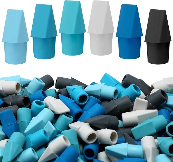240 Pcs Pencil Top Erasers Cap Bulk Cute Pencil Toppers Erasers School Office Supplies for Students Teachers Art School Office Classroom Supplies(Blue)-DeskLoop Office