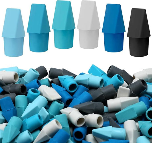 240 Pcs Pencil Top Erasers Cap Bulk Cute Pencil Toppers Erasers School Office Supplies for Students Teachers Art School Office Classroom Supplies(Blue)-DeskLoop Office