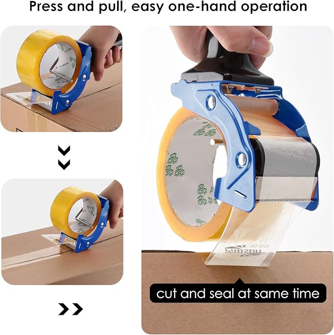 Fast Reload 2 Inch Tape Gun Dispenser Packing Packaging Sealing Cutter Blue-DeskLoop Office