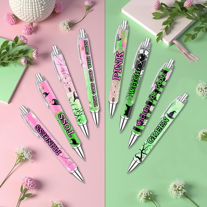 Princess and Witch Pens Set – Magical Fantasy-Themed Ballpoint Pens for Girls, Students, and Stationery Lovers – Smooth Writing Pens for School, Journaling, or Gifts – Enchanting Design, 8 Pack-DeskLoop Office