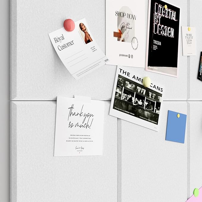 Large Cork Boards for Walls – 48 x 36 Self Adhesive Felt Wall Tiles, Ideal for Office Wall Organizing Bulletin Board, Easy to Install Cork Boards Felt Board-DeskLoop Office