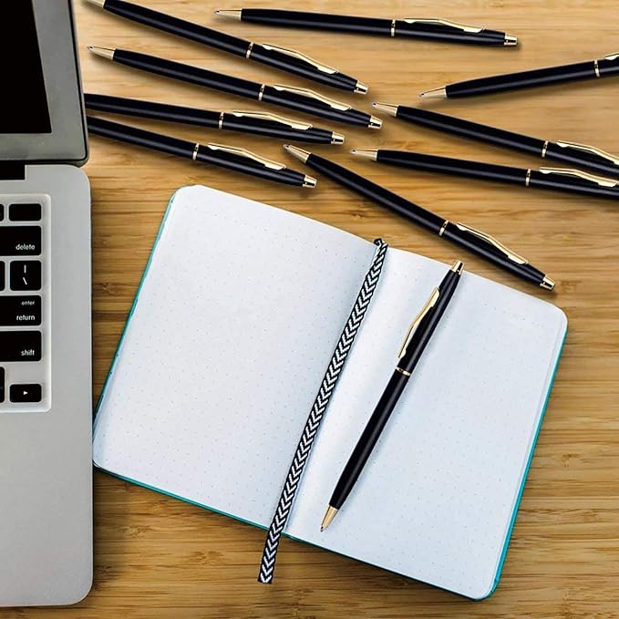 Cambond Black Pens Ballpoint Pen - Bulk Black Ink 1.0 mm Medium Point Smooth Writing for Men Women Police Uniform Office Business, 20 Pack (Black)-DeskLoop Office