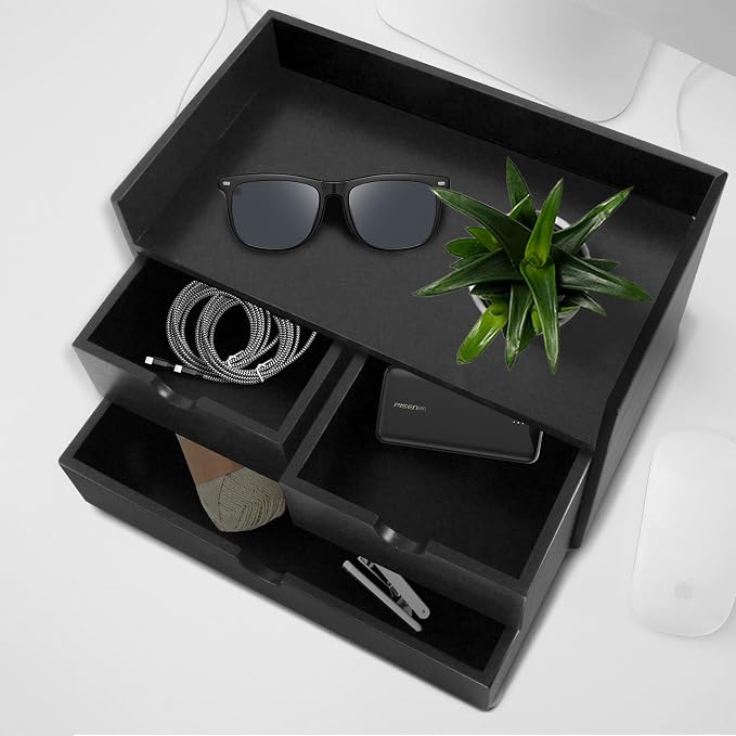 Charmewooden Bamboo Desk Organizer 3 Drawer - Image 7