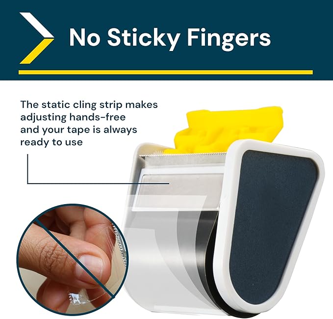 Excell Safeguard Packing Tape Dispenser with 1 Roll Transparent Tape, 2 Inch Wide Tape Gun with Pushflap Technology for Effortless Packaging, Box & Carton Sealing-DeskLoop Office