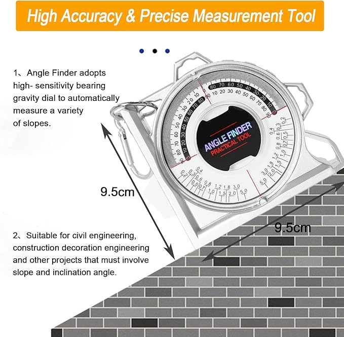 Angle Finder Inclinometer Protractor Magnetic Angle Finder Angle Measuring Tool Tilt Level Meter Slope Locator Angle Measurement Engineering Clinometer Angle Meter Gauge for Household Industrial Use-DeskLoop Office