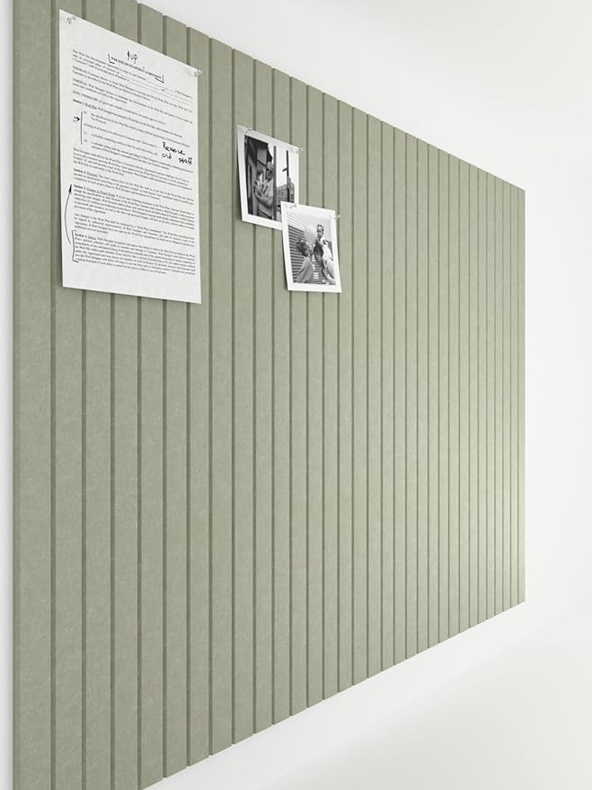 Bumusty Large Cork Board Alternative-47 x35 Felt Bulletin Board Tiles, with 30 Pushpins, 70 Adhesive Tabs, 12-Pack Slat Wall Paneling, Cork Boards for Office Push Pin Board Felt Board-Sage-DeskLoop Office