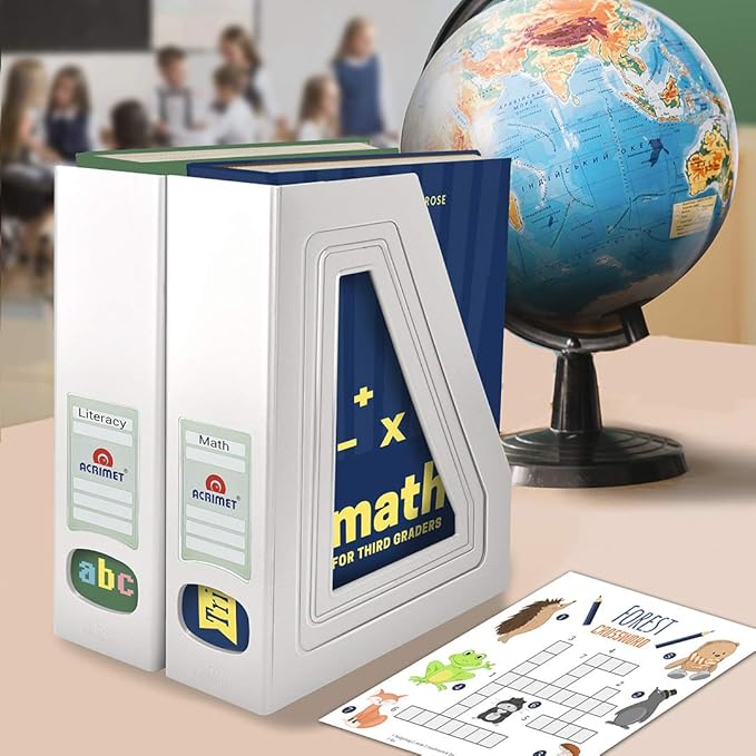 Acrimet Magazine File Holder, Durable Rack, Space-Saving Organizer (Plastic) (White Color) (2 pack)-DeskLoop Office