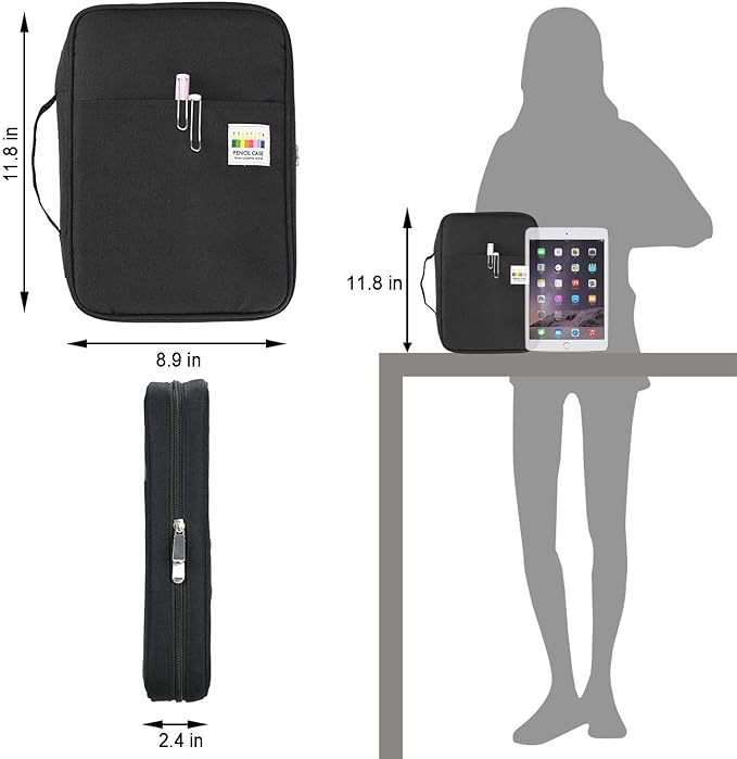 YOUSHARES 166 Slots Colored Pencil Case, 110 Slots Gel Pens fo Coloring Case Organizer, Handy Multilayer Color Pencil Holder for Glitter Gel Pens, Refills, Colored Pencils for Adults & Artist (Black)-DeskLoop Office