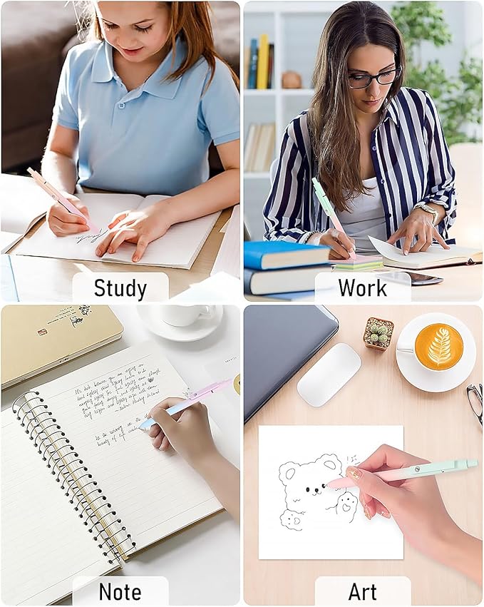 FIOVER Gel Pens, 5pcs Black Ink Medium Point 0.7mm Smooth Writing Pens with Comfort Grip, Aesthetic Ballpoint for Journaling School Office Supplies, Gifts for Women Men(5PCS Gradient Black Ink)-DeskLoop Office