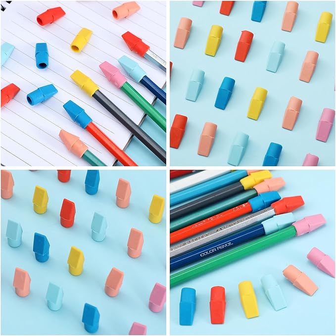240 Pcs Pencil Top Erasers Cap Bulk Cute Pencil Toppers Erasers School Office Supplies for Students Teachers Art School Office Classroom Supplies(Bright Colors)-DeskLoop Office