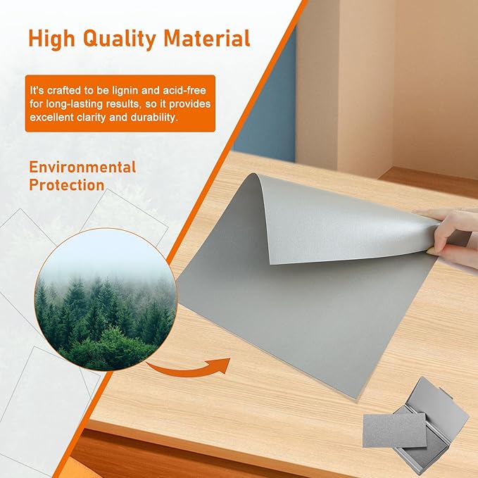 40 Sheets Grey Cardstock 8.5 x 11 Certificate Paper, 75lb Heavyweight Scrapbooking Paper Card Stock for Wedding Invitations, School Crafting, Memus, Business Cards, Graduations-DeskLoop Office