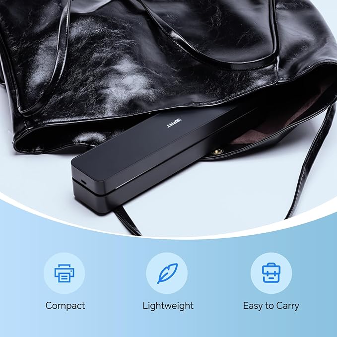 iDPRT Portable-Printer Wireless for Travel, Bluetooth Thermal Printer Support 8.5" x 11" US Letter&A4&A5 Size,300DPI Inkless Printers for Home Use,Compatible with Android and iOS Phone&Laptop,Black-DeskLoop Office