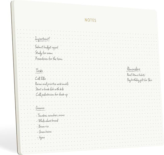 Mouse Pad Notepad for Professionals, 9.8" x 7.9", 50 Sheets, Minimalist, Gold Foiled, Dotted Layout, Executive's Desk Note Pad, To Do List Notepad, Eco-friendly, FSC™ Certified Planner Pad-DeskLoop Office