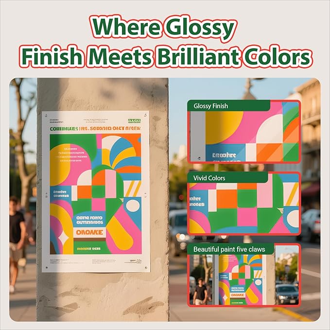 Uinkit Glossy Photo Paper 11x17 Inches 100 Sheets - Inkjet Printer Paper for Photos, Posters, Menus, Invitations - Vivid & Quick Drying Dye Ink Printers, No Curling, Smudge Proof-DeskLoop Office