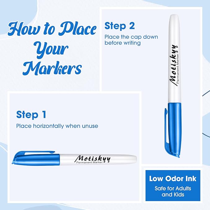 48 Pcs Metallic Permanent Markers Bulk Metallic Marker Pens Medium Tip Quick Dry Paint Pen for Classroom DIY Crafts Artist Illustration Gift Card Making(Colorful)-DeskLoop Office