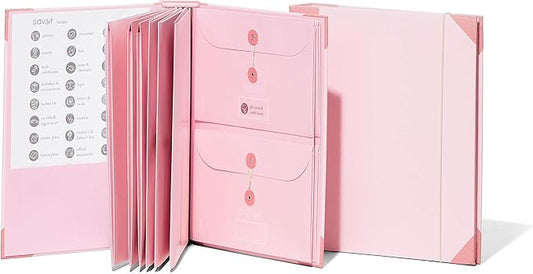 Savor | 2025 Edition The Folio™ Document Organizer | Custom Dyed Cloth-Bound Expanding File for Important Papers, Passports, Birth Certificates & More | Ideal for Home Organization & Graduation Gift-DeskLoop Office