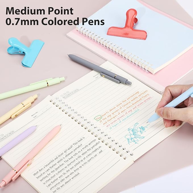 FIOVER Colored Pens, 12 Pack Colorful Gel Pens, Quick-Dry 0.7mm Medium Point for Journaling, Note Taking, Doodling, Aesthetic Office School Supplies, Gifts for Women Men(12PCS Multiple Colors)-DeskLoop Office