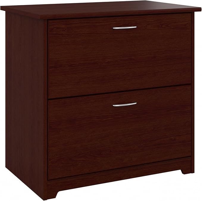 Bush Furniture Cabot 2 Drawer Lateral File Cabinet in Harvest Cherry, Home Office Chest for Letter, Legal, and A4-size Document Storage-DeskLoop Office