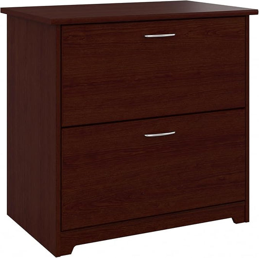 Bush Furniture Cabot 2 Drawer Lateral File Cabinet in Harvest Cherry, Home Office Chest for Letter, Legal, and A4-size Document Storage-DeskLoop Office