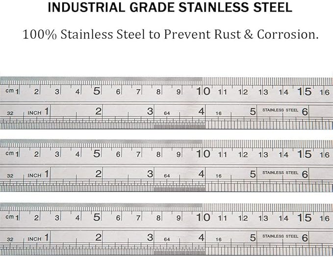 ZZTX Metal Straight Edge Ruler Set,Stainless Steel Ruler,12 Inch, Bulk 1 Pack-DeskLoop Office
