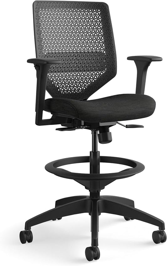 HON Solve Standing Desk Chair, ReActiv High Back Support, Office Chair with Foot Rest, Ergonomic Office Chairs, Adjustable Height-DeskLoop Office