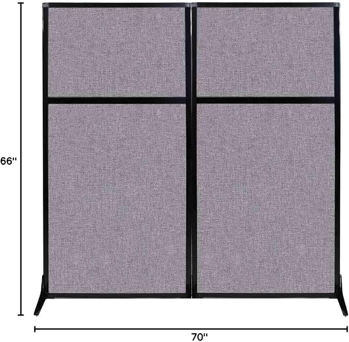 Versare Workstation Partition | Portable Wall Divider | Modern Office Cubicle | Free Standing Privacy Screen | Flexible Work Space | 66" x 70" Cloud Gray Fabric Panels-DeskLoop Office