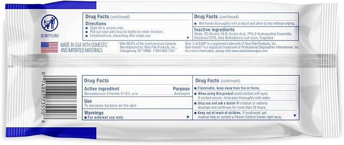 Nice 'N CLEAN Sensitive Skin Wet Hand Wipes 90ct (8-Pack) | Infused with Aloe | Hypoallergenic Wipes More Effective than Gel-DeskLoop Office