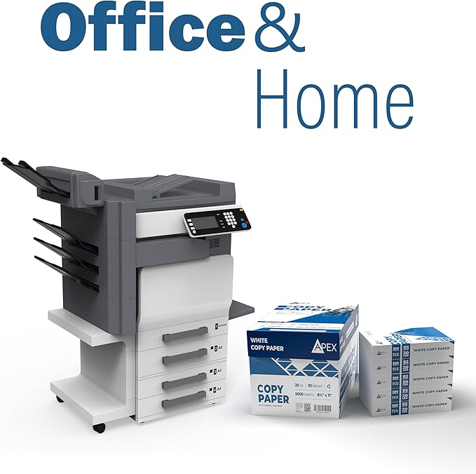 Copy Paper, Printer Paper, 20lb Multipurpose, Printer Paper 8.5 x 11 White, 92 Bright, White Paper, Office Supplies, 500 Sheets Per Ream (10 Reams Case 5000 Sheets)-DeskLoop Office