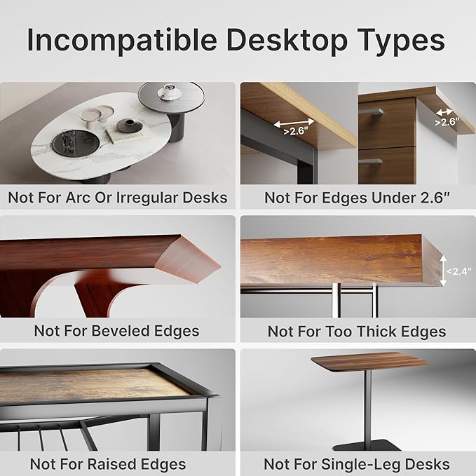 Desk Extender Tray, 24" x 12" Clamp On Desk Shelf, Desk Extension with Storage Drawer, Table Desk Arm Rest, Clamp On Keyboard Tray for Office and Home, Workstation Organizer, Medium, Black-DeskLoop Office