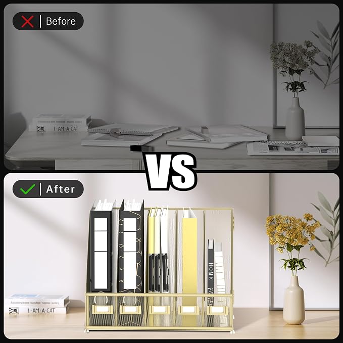 DALTACK Desk Organizers Metal Magazine File Holder - Image 7