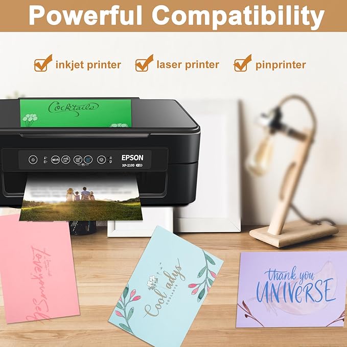 100 Sheets 20 Assorted Colors Cardstock Scrapbooking Paper, 92lb Heavyweight Card Stock A4 Colored Paper for Birthday Decorations, Cards Making, Greeting Cards, Wedding Invitations-DeskLoop Office