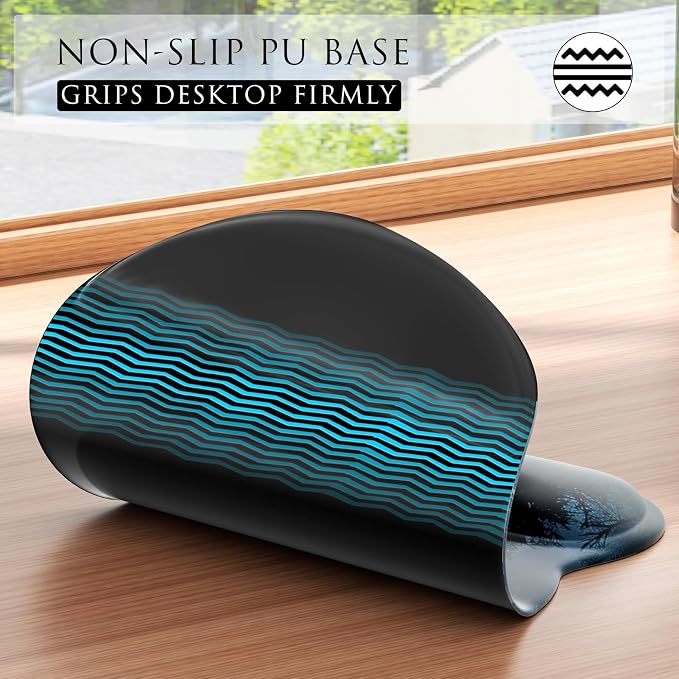 MROCO Ergonomic Mouse Pad with Gel Wrist Rest, 9.4 x 8.1 in, Cloud Forest | - Image 6