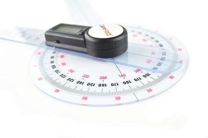 GemRed 12" Digital Goniometer 360 Degree Physical Therapy Plastic Protractor for Joint Range of Motion ROM Measurement-DeskLoop Office