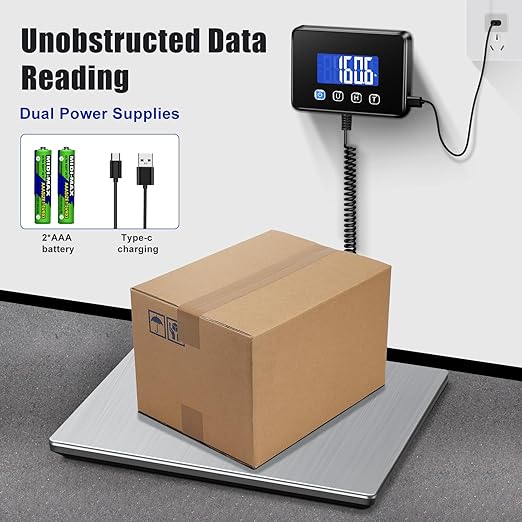 Shipping Scale, 660lbs Heavy Duty Digital Postal Scale for Packages, 0.35oz High Accurate Postage Scale for Small Business, Luggage, Home Use, Battery & Charging Cable Include-DeskLoop Office