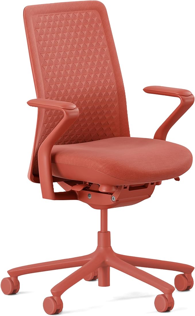 Branch Verve Chair - High Performance Executive Office Chair with Contoured Seat Back and Adjustable Lumbar Rest - High Density Foam Cushion with Aluminum Base - Up to 275 lbs - Coral-DeskLoop Office