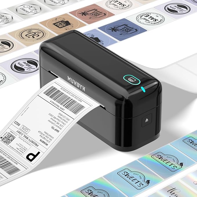 MUNBYN Bluetooth Thermal Label Printer RealWriter RW402B, 4x6 Shipping Label Printer for Small Business, Compatible with Android, iPhone and Windows, Mac, Chromebook, Ebay, USPS, FedEx, Shopify-DeskLoop Office