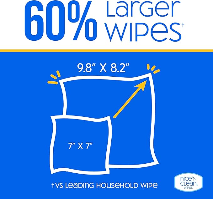 Nice 'N Clean Disinfecting Surface Wipes 72ct | Cleans & Disinfects Home & Kitchen Surfaces | Lemon Scent-DeskLoop Office