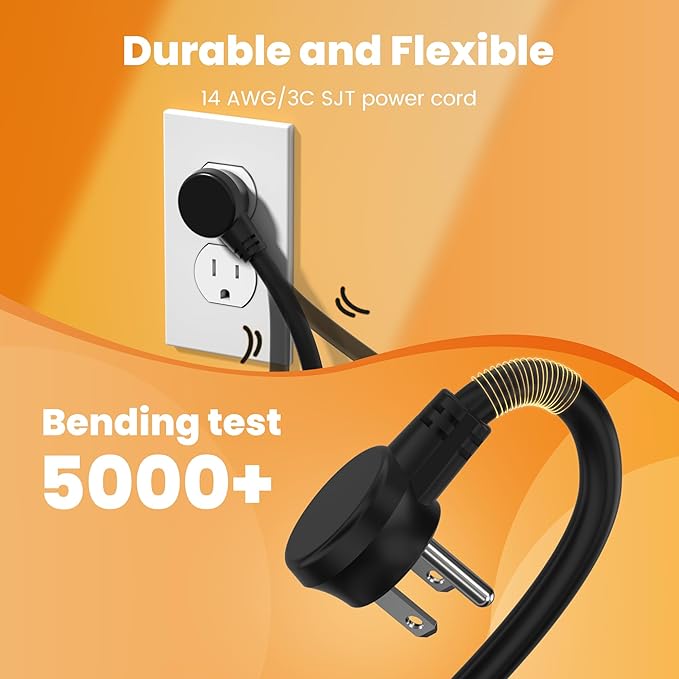 12 Outlet Long Power Strip, 3FT Power Cord, 2100 Joules Surge Protector, Wide Spaced Outlet Power Bar, Overload Protection Switch, Industrial Heavy Duty for Work Bench, Shop, Garage-DeskLoop Office