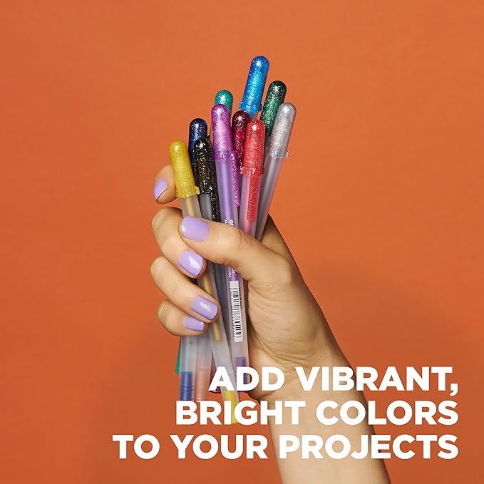 SAKURA Gelly Roll Metallic Gel Pens - Pens for Scrapbook, Journals or Drawing - Art Gifts, DIY Projects - Colored Metallic Ink - Medium Line - 10 Pack-DeskLoop Office