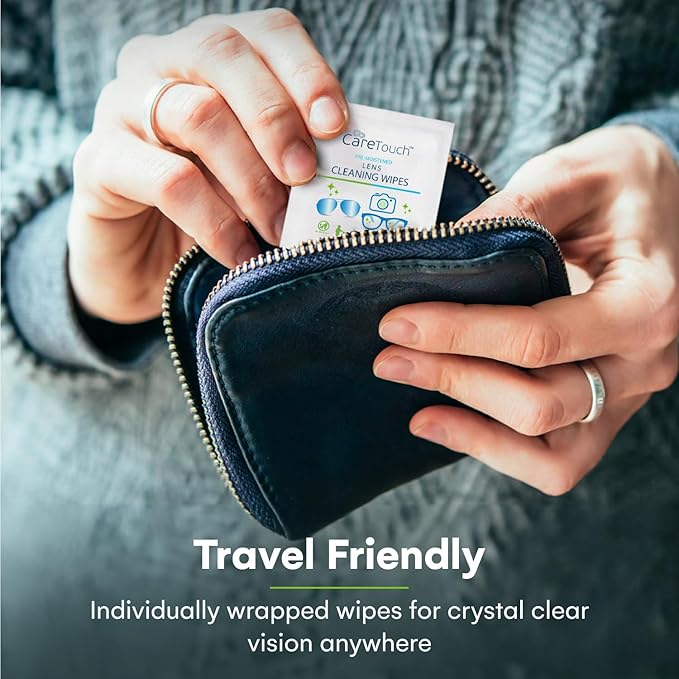 Care Touch Lens Wipes for Eyeglasses- 210 Count Individually Wrapped Pre- Moistened Wipes, 5 x 6 Inch- Camera Lens, Sunglasses and Glasses Cleaner,- Gentle and Portable for Cleaning of Optical Devices-DeskLoop Office