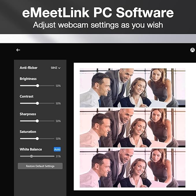 EMEET 3 in 1 Webcam - 1080P Webcam with Microphone and Speakers, Noise Reduction, Auto Low Light Correction W/Cover, C980 Pro USB Camera Web cam 60°-98° for Video Conferencing Streaming/Gaming/Class-DeskLoop Office
